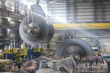 На Курской АЭС-2 в машзале строящегося энергоблока №1 в проектное положение установлен ротор низкого давления