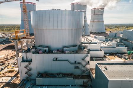 Ленинградская АЭС: здание реактора энергоблока №6 ВВЭР-1200 утеплили