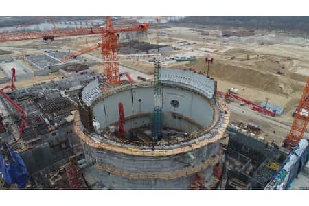 Курская АЭС-2: в здании реактора энергоблока № 1 начат монтаж купольной части внутренней защитной оболочки