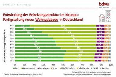 Почти 70% новостроек в ФРГ были оснащены тепловыми насосами для отопления в 2024 году