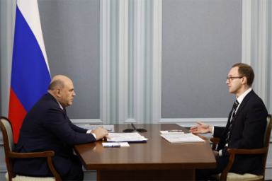 Встреча Михаила Мишустина с главой Роснедр Евгением Петровым